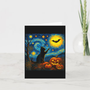 Halloween Svart Katt Kattälskare Katt Kort