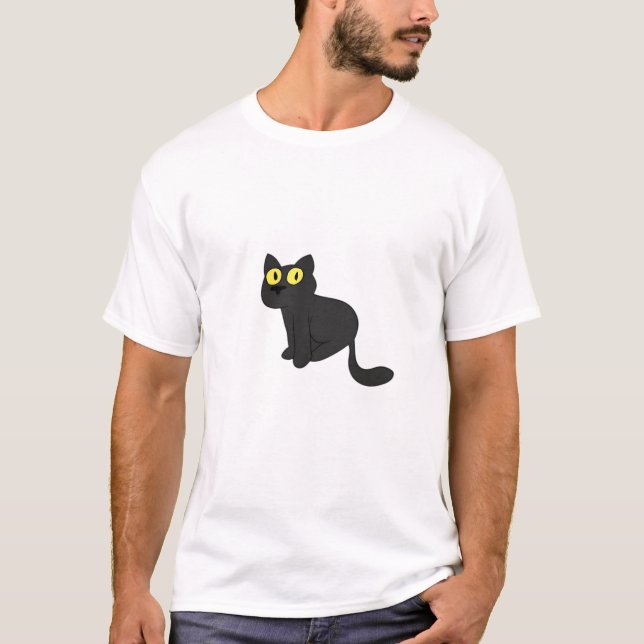 Halloween Svart Katt Klassisk T-Shirt (Framsida)