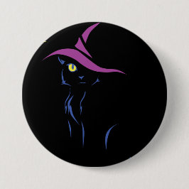 Halloween svart katt knapp
