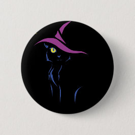 Halloween svart katt knapp