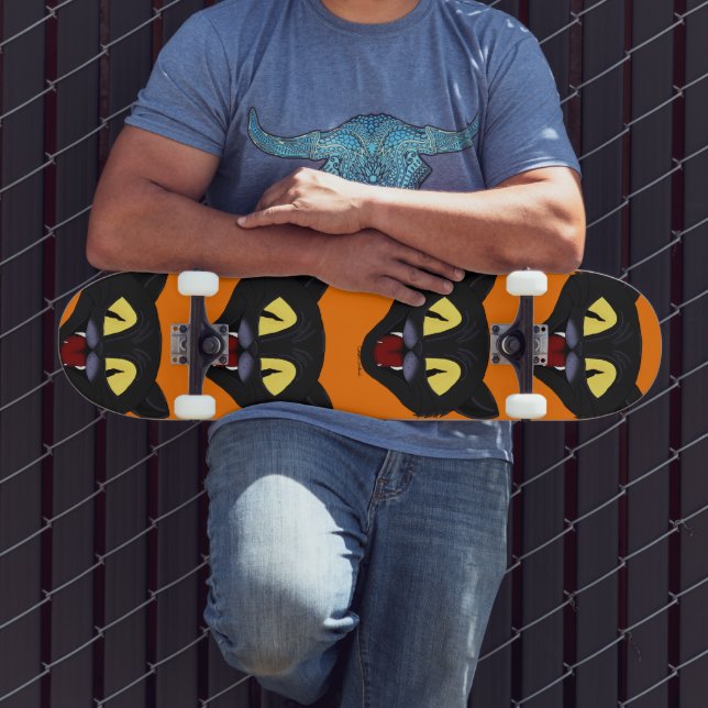 Halloween Svart Katt Mini Skateboard Bräda 18,5 Cm (Utomhus 3)