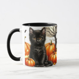 Halloween Svart Katt Mugg