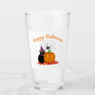 Halloween Svart Katt och Jack O Lantern-fest Glaskopp