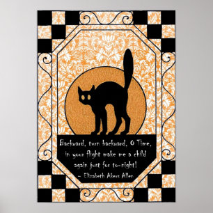 Halloween svart katt poster