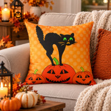 Halloween Svart Katt Pumpa Jack O' Lantern