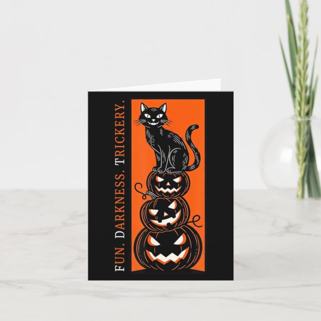 Halloween Svart Katt _ Rolig Mörker Bus - Kort (Framsida)