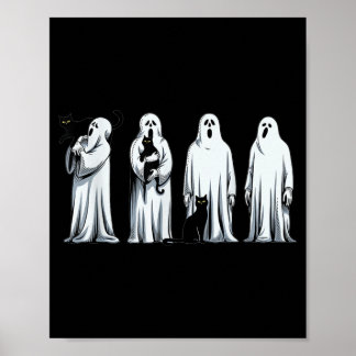 Halloween Svart Katt Spöke Skumma Säsongen Katt Kv Poster