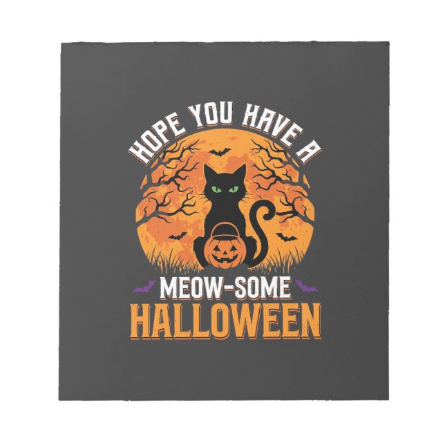 Halloween Svart Katt Superbra Anteckningsblock (Framsida)