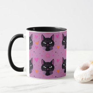 Halloween Svart Katt Tjejstil Mugg