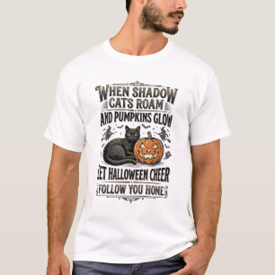 Halloween Svart Katt Tröja Vintage Pumpa Gravyr