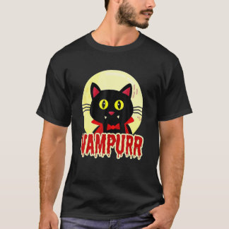 Halloween Svart Katt Vampurr Vampyr Design T Shirt
