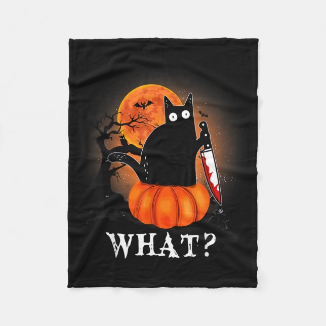 Halloween Svart Katts Kostym Fleecefilt (Framsidan)