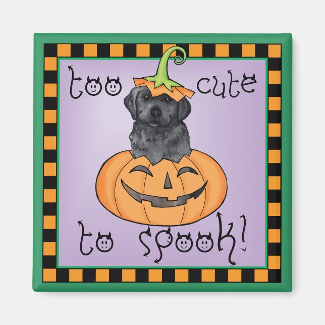 Halloween Svart lab Magnet (Framsidan)