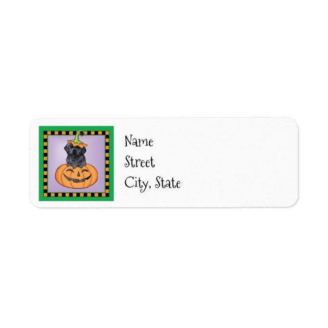 Halloween Svart lab Returadress Etikett (Framsidan)