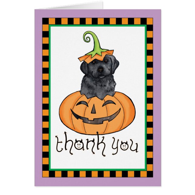 Halloween Svart lab Tack OBS Kort (Framsidan)