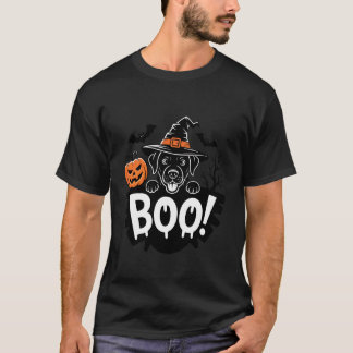 Halloween Svart Labrador Retriever Häxhatt Pumpa T Shirt