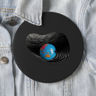 Halloween Svart och Blå Planet Knapp