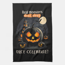 Halloween svart pumpa kökshandduk