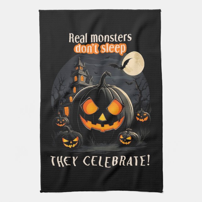 Halloween svart pumpa kökshandduk (Vertikal)