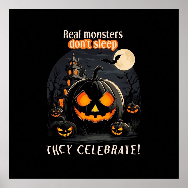 Halloween svart pumpa poster (Framsidan)