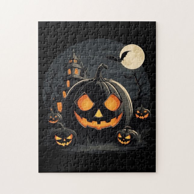 Halloween svart pumpa pussel (Vertikal)
