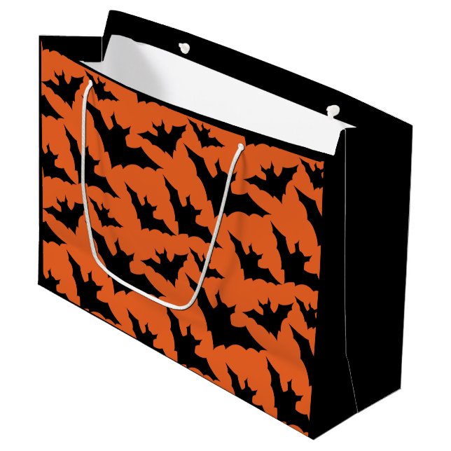 Halloween svarta fladdermöss orange cool kuslig mö (Framsidan Vinklad)
