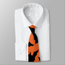 Halloween svarta fladdermöss orange cool kuslig mö slips