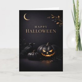 Halloween Svarta Guld Pumpa Kort