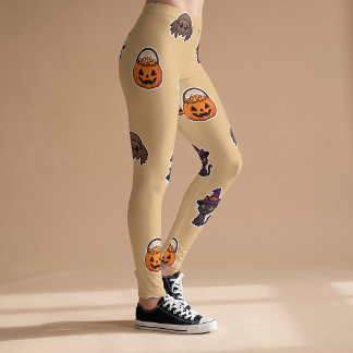 Halloween Svarta Katt Leggings Yoga Byxor för kvin