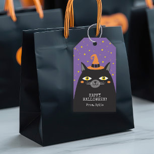 Halloween Svarta Katt Presentkort Presentetikett