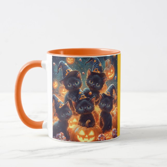 Halloween Svarta Katter Mugg (Vänster)