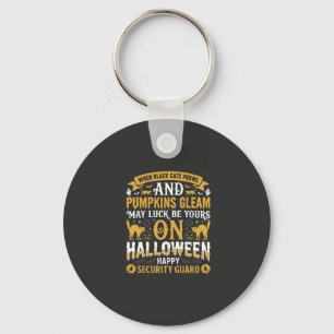 Halloween Svarta Katter och Pumpa Vaktmästare D Nyckelring