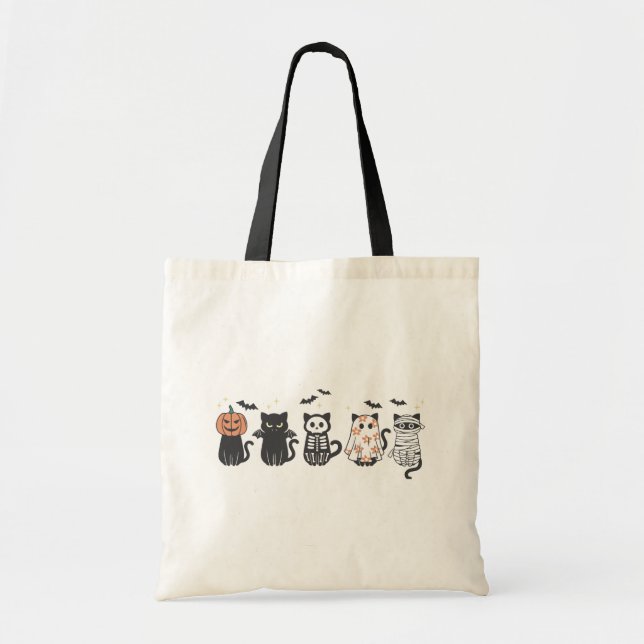 Halloween Svarta katter Spooky Cute Funny Tygkasse (Framsidan)