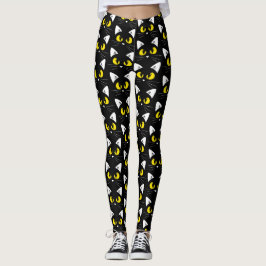 Halloween svarta kattermönster leggings