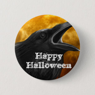 Halloween svartkråka knapp
