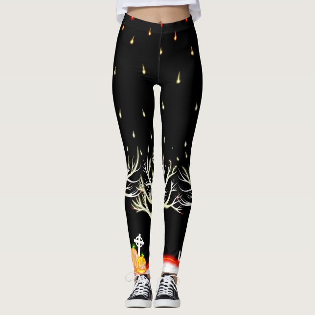 Halloween svartnattsfantasi leggings (Framsida)