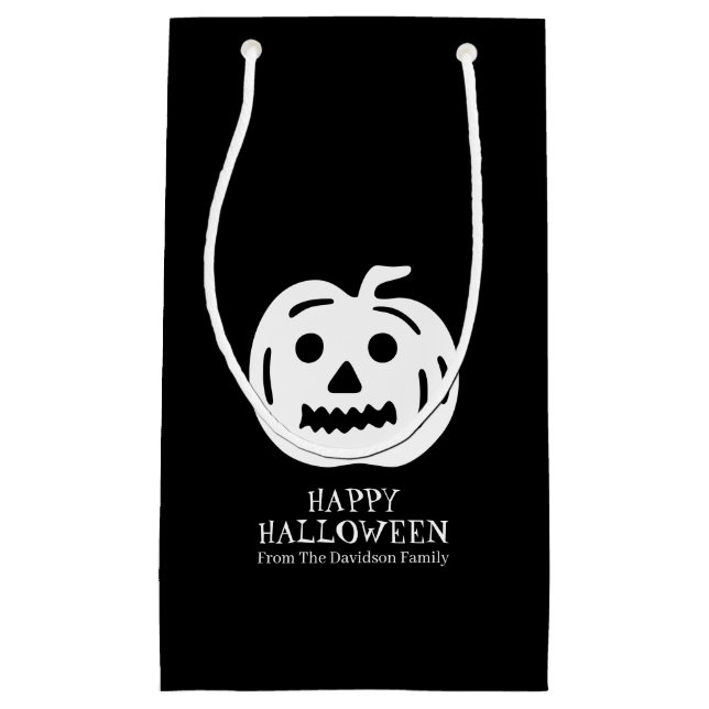Halloween svartvit jack o lantern anpassningsbar b (Framsidan)