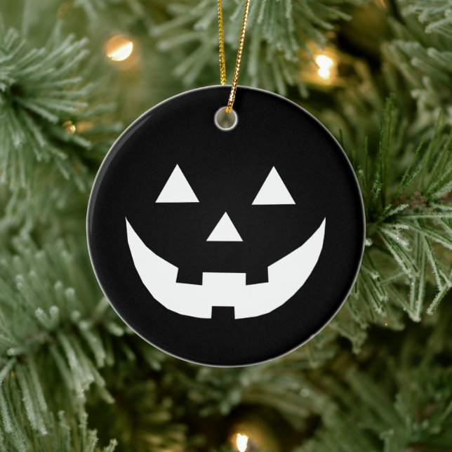 Halloween svartvit Jack o lantern-pumpa  Julgransprydnad Keramik (Träd)