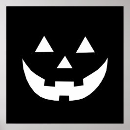 Halloween svartvit Jack o lantern-pumpa Poster
