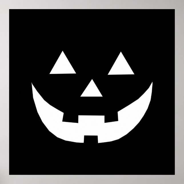 Halloween svartvit Jack o lantern-pumpa Poster (Framsidan)