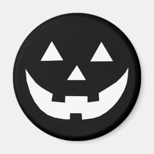 Halloween svartvit Jack o lantern-skämtsdeka Magnet