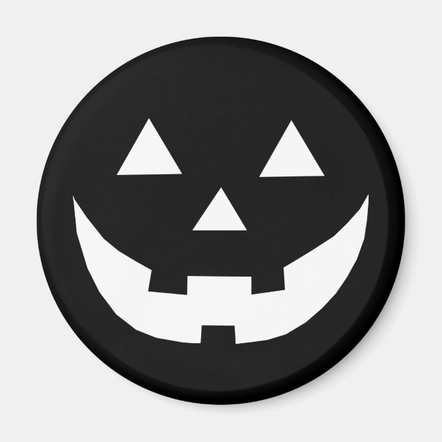 Halloween svartvit Jack o lantern-skämtsdeka Magnet (Framsidan)