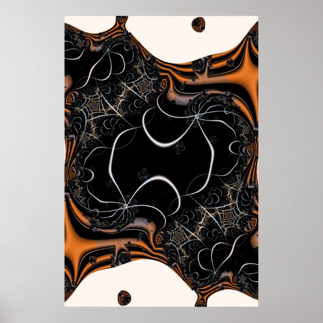 Halloween | Svartvit och Orange konst Poster (Framsidan)
