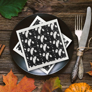 Halloween-svepande Spöken, Fladdermus&Döskallar Pappersservett