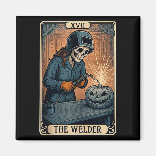 Halloween Svetsare Dödskalle Pumpa Present För Kvi Magnet