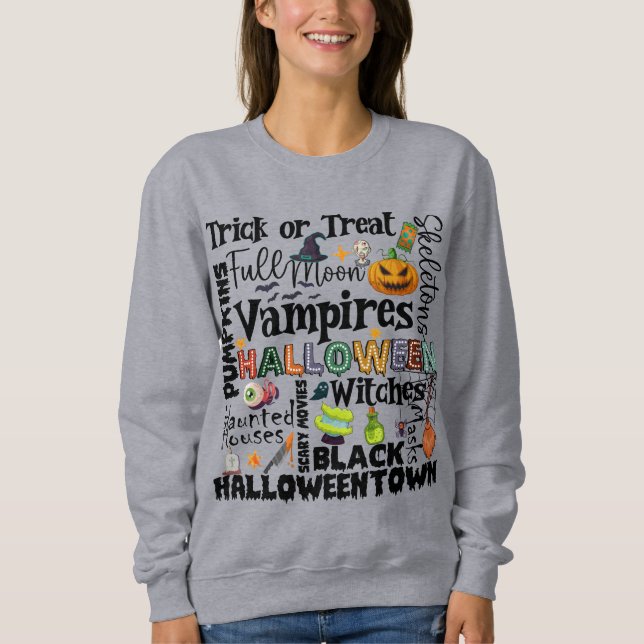 Halloween Sweatshirt 01 para Catrachas T Shirt (Framsida)