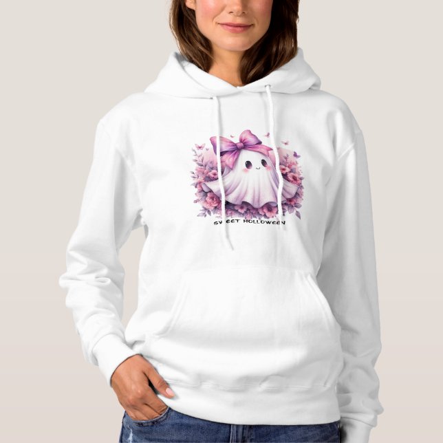 Halloween Sweatshirt, Women Cute Spooky Season T Shirt (Framsida)