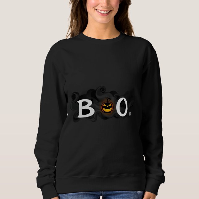 Halloween-Sweatshirts - "BOO" Unik utskrift T Shirt (Framsida)