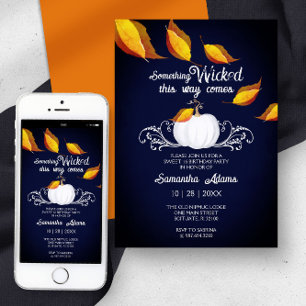 Halloween Sweet 16-Födelsedagsfesters Orange Inbjudningar