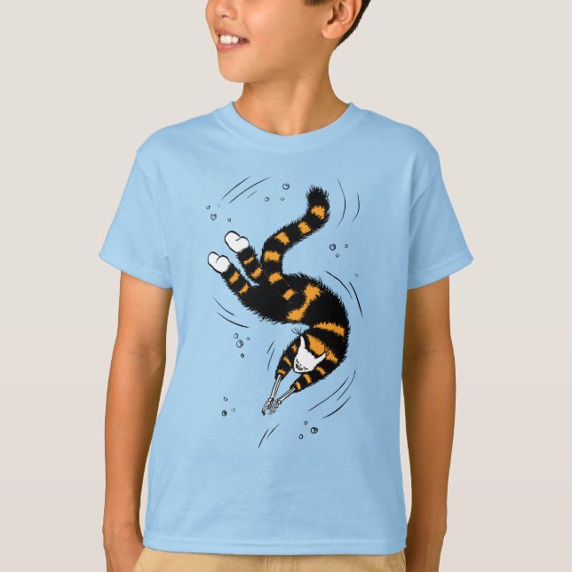 Halloween Swimming Cat Lover T Shirt (Framsida)